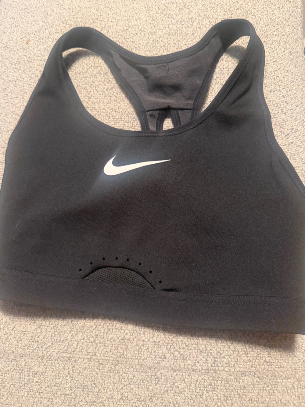 Nike Black Sports Bra with White Swoosh-XS-NWT